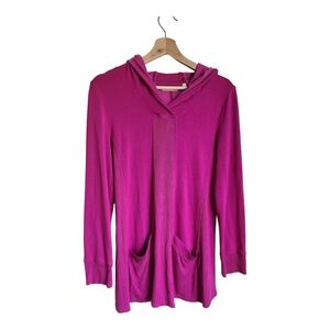 Soft Surroundings pink Pullover hoddie with front pockets size XS very soft